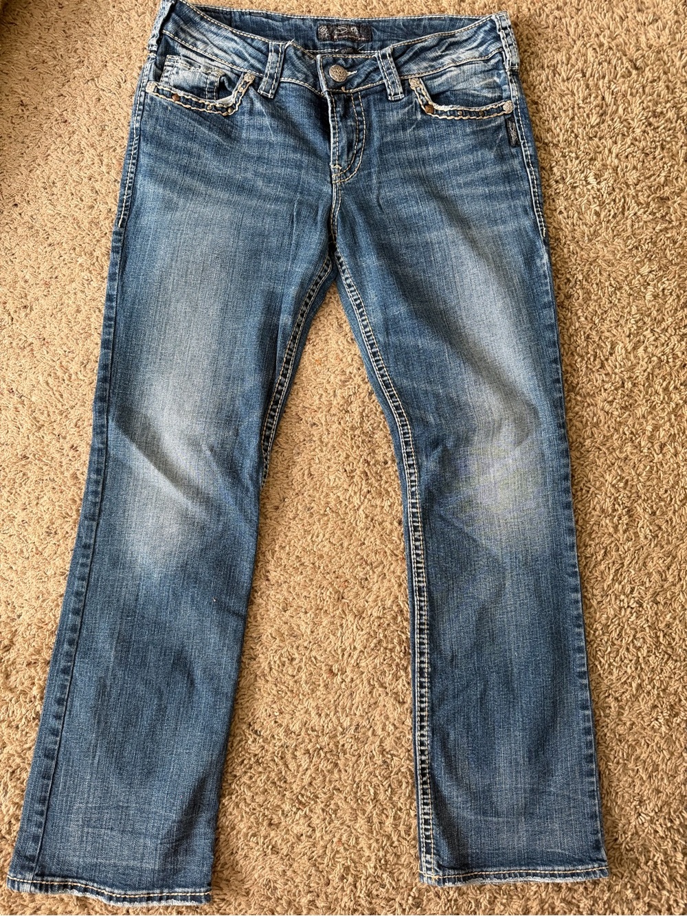 Silver Jeans Women's Medium Blue Straight-Leg Jeans